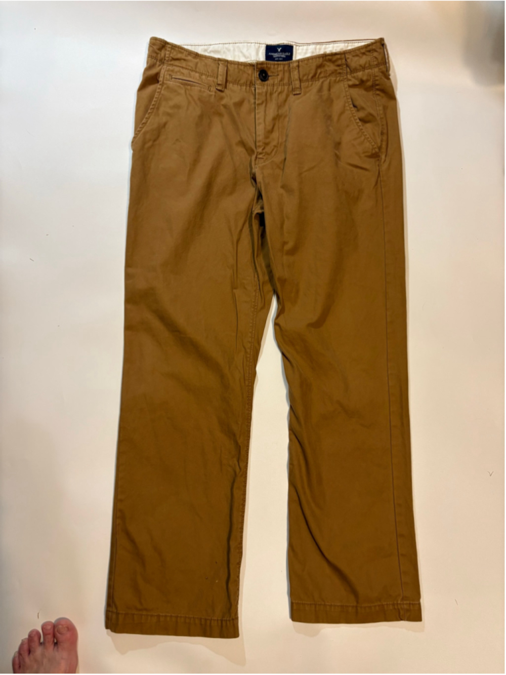 Men's American Eagle Original Straight Chinos, Brown, Size 34x32